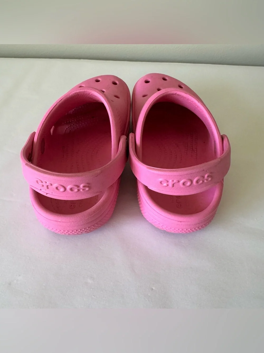 CROCS Size 12 Little Girls Pink Croc Sandals